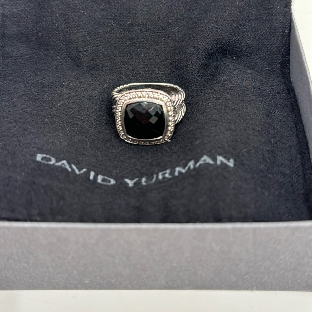 David Yurman Albion ring with black onyx and diamonds